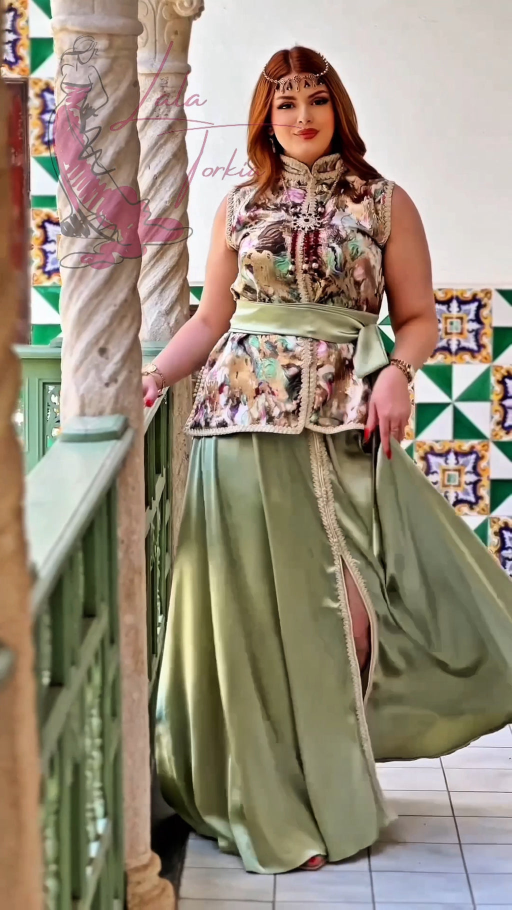 Caftan "L'ORIENT"Vertd'eau"