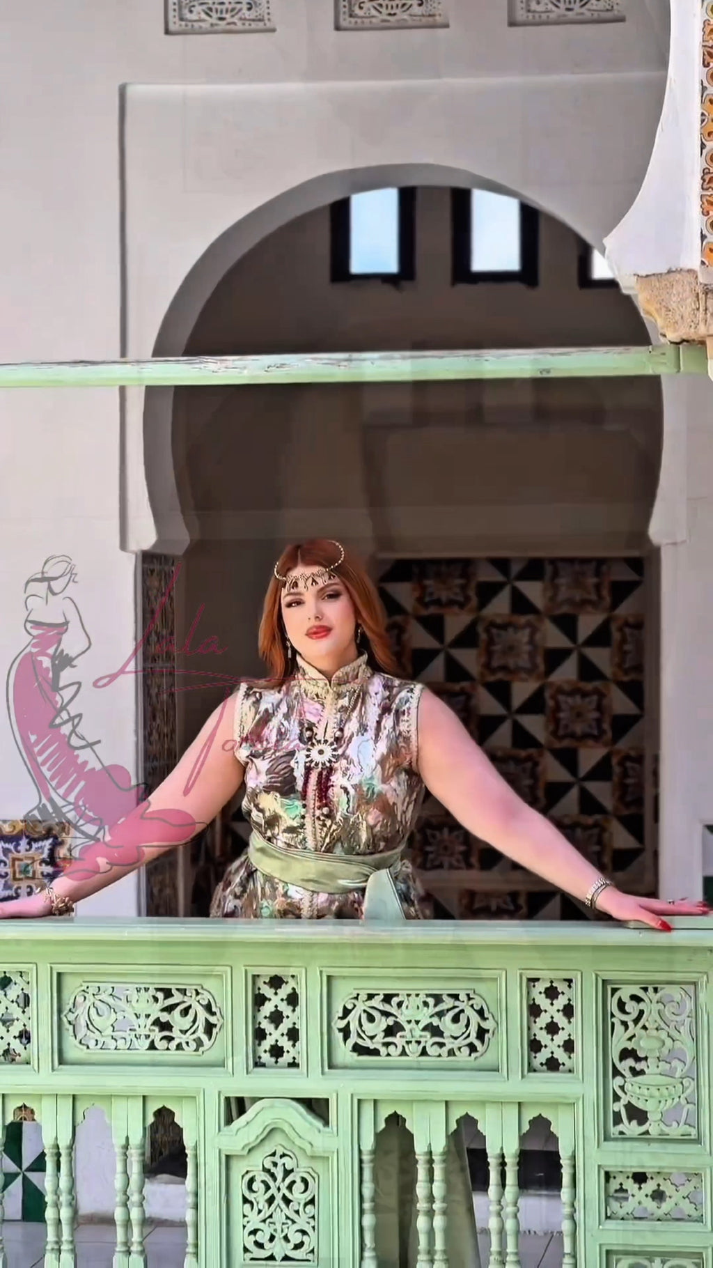 Caftan "L'ORIENT"Vertd'eau"