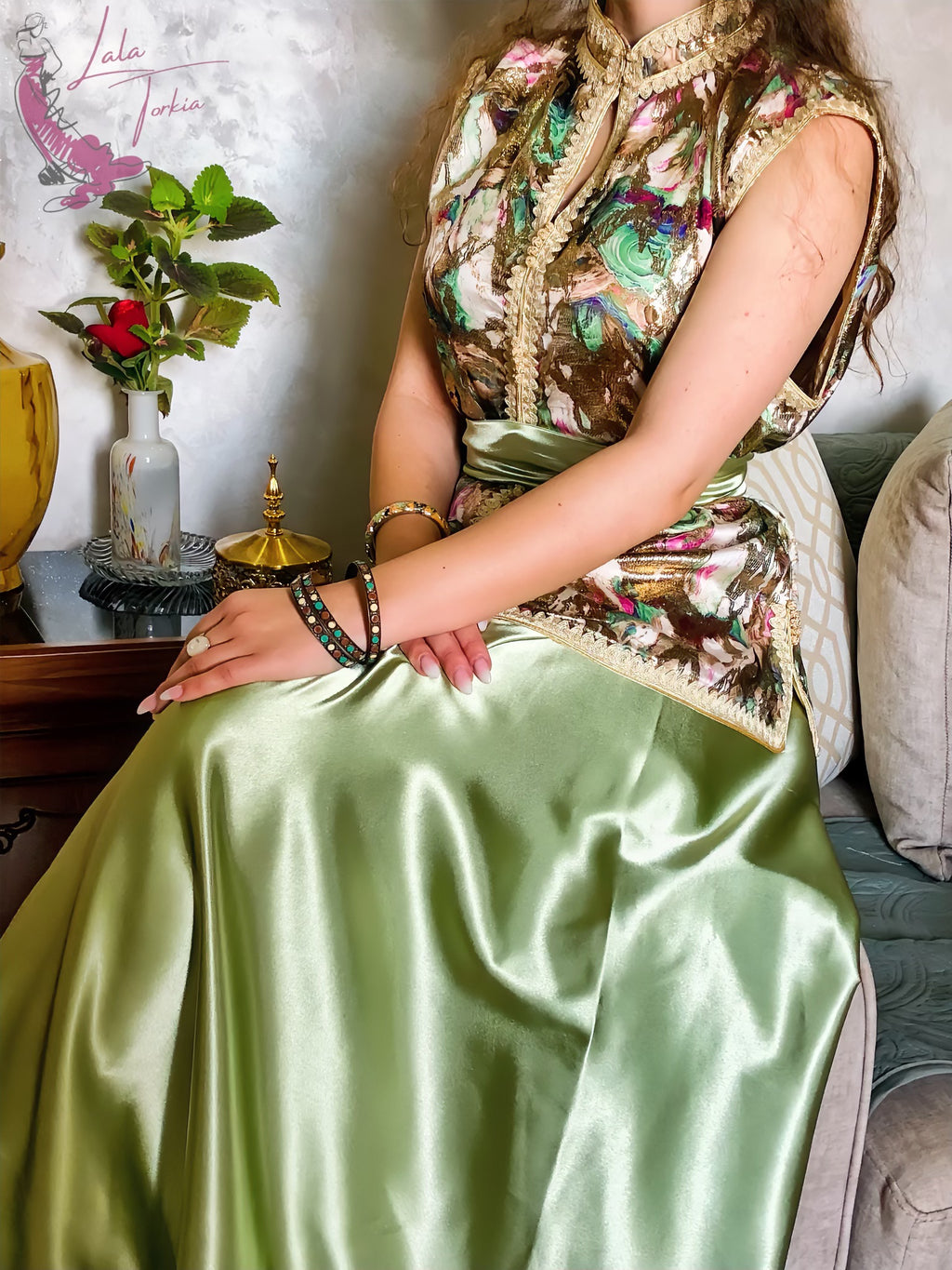 Caftan "L'ORIENT"Vertd'eau"