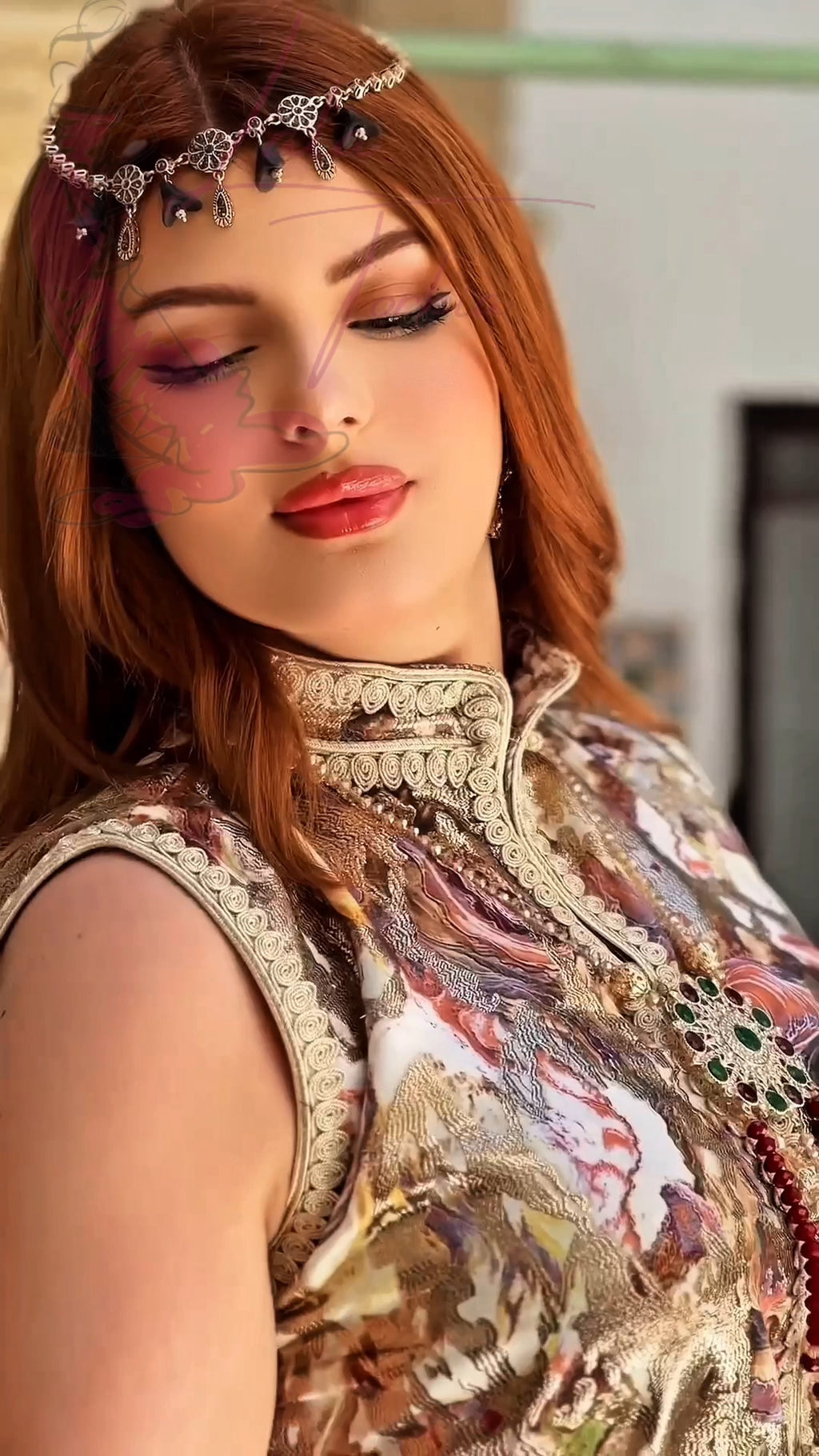 Caftan "L'ORIENT"Crevette"